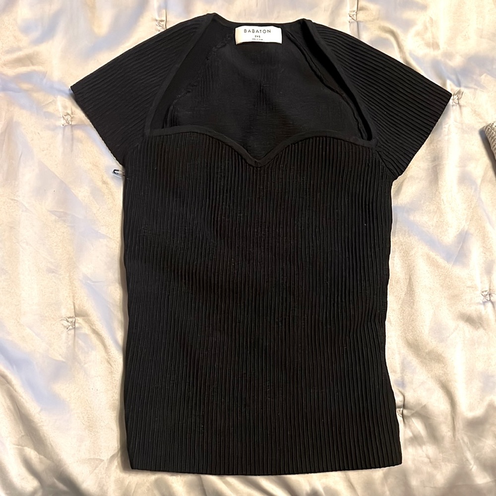 Babaton Black knit top 2 XS New without tags